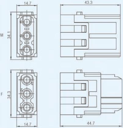 Specifications of HDC-HM3C40-MCFC Rectangular Connectors