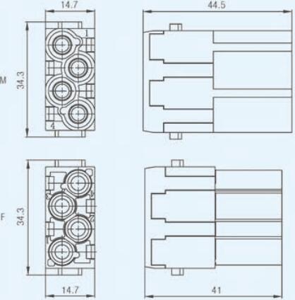 Specifications of HDC-HM4C40-MCFC Rectangular Connectors